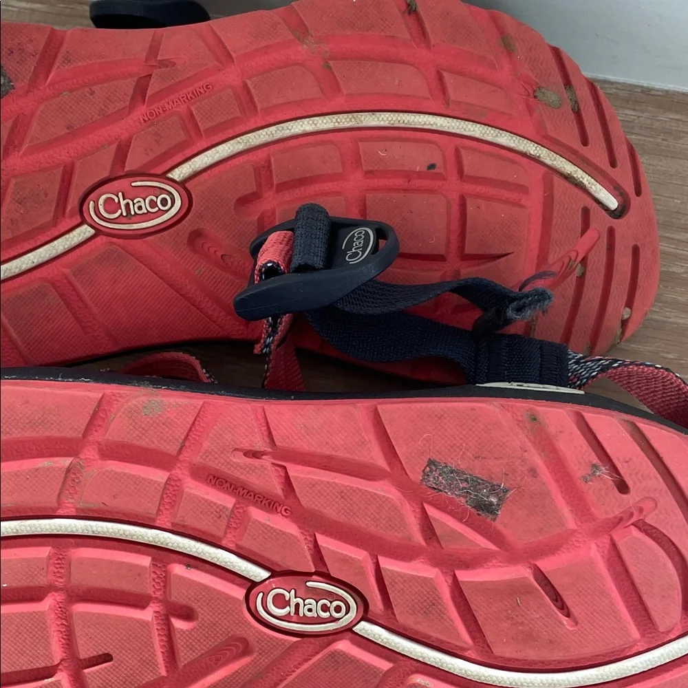 Chaco Black and Orange and Blue Strappy Sandals - Picture 4 of 8